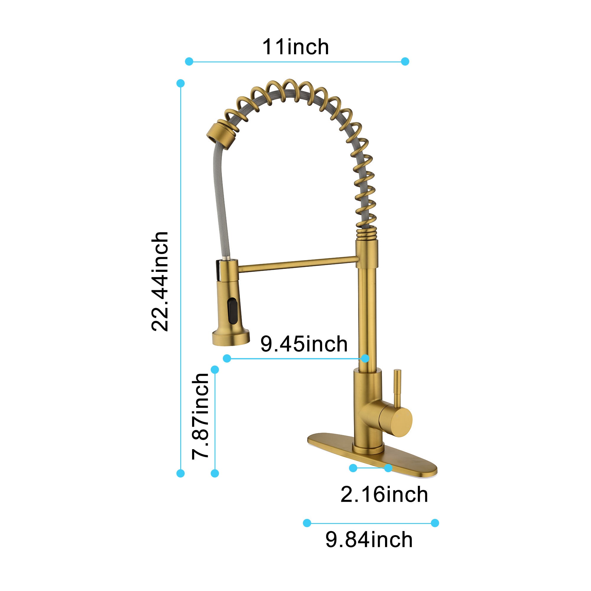 HAOYYE Kitchen Faucet with Pull Out Spraye Sturdy Space-Saving Heavy Duty Modern Design Adults Dorm Room Easy Assembly Bedroom Furniture