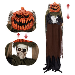 HAOYYE 5.6FT Inflatable Halloween Ghost Decoration with Pumpkin Head, Life-Size Animatronic Sound-Activated Halloween Yard Decor, Scary Haunted House Props for Garden, Lawn, Party, Outdoor Halloween Display