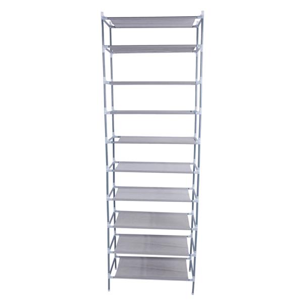 HAOYYE 10-Tier Gray Non-Woven Fabric Shoe Rack, Durable and Stylish Space-Saving Organizer with Modern Design, Perfect for Bedroom, Living Room, or Entryway; Premium Quality, Easy Assembly, and Versatile Storage Solution for All Types of Shoes