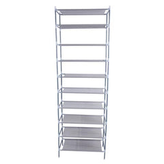 HAOYYE 10-Tier Gray Non-Woven Fabric Shoe Rack, Durable and Stylish Space-Saving Organizer with Modern Design, Perfect for Bedroom, Living Room, or Entryway; Premium Quality, Easy Assembly, and Versatile Storage Solution for All Types of Shoes