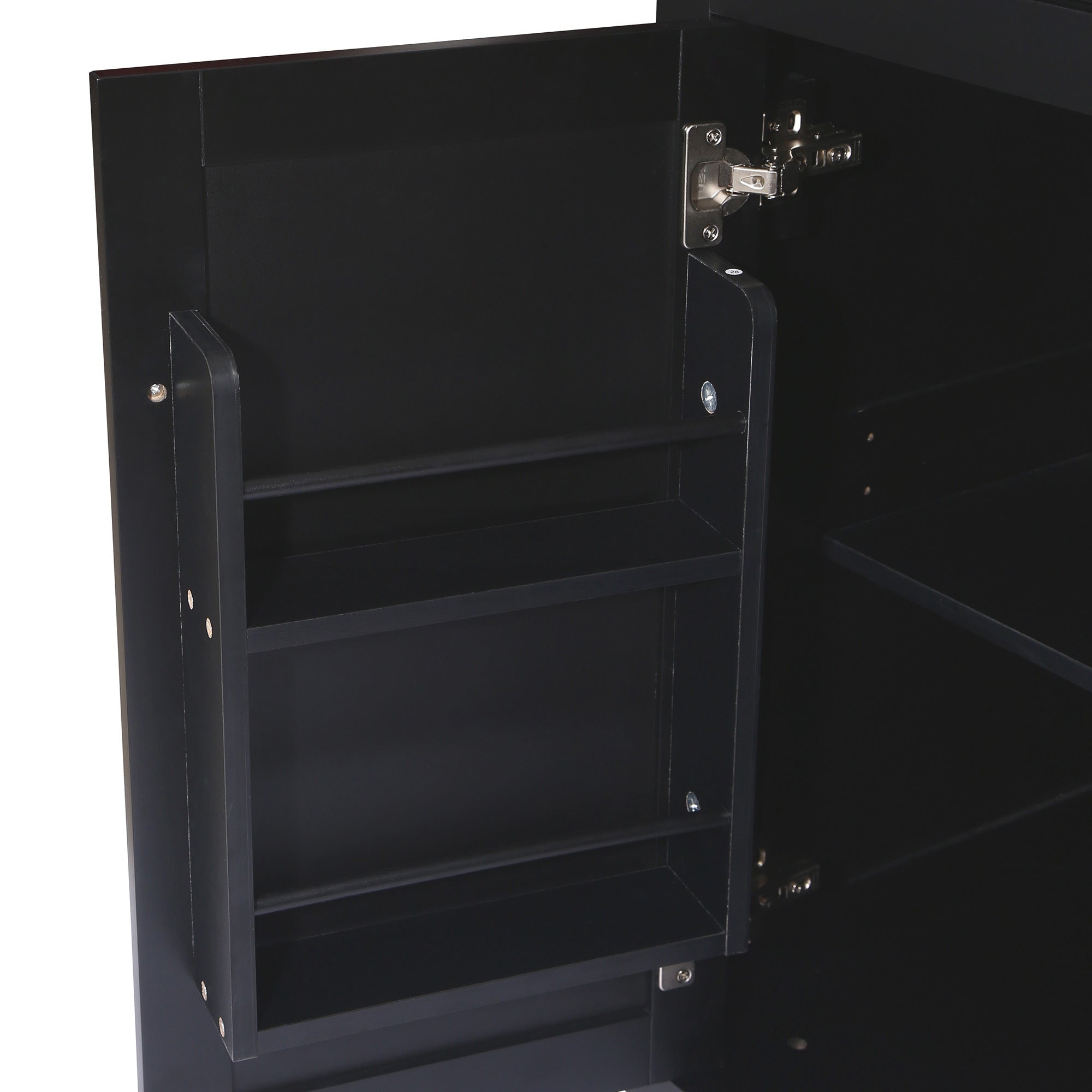 HAOYYE Kitchen Cart with Rubberwood Drop-Leaf Countertop, Internal Storage Racks, 5-Wheel Kitchen Island with Storage Cabinet and 3 Drawers, Black, Sturdy Space-Saving Design, Durable and Stylish Home Furniture