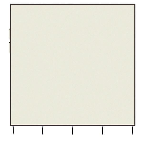 HAOYYE Portable Clothes Closet Wardrobe with 12 Shelves and 4 Side Pockets, Beige Non-Woven Fabric Storage Organizer for Small Rooms and Walk-In Closets