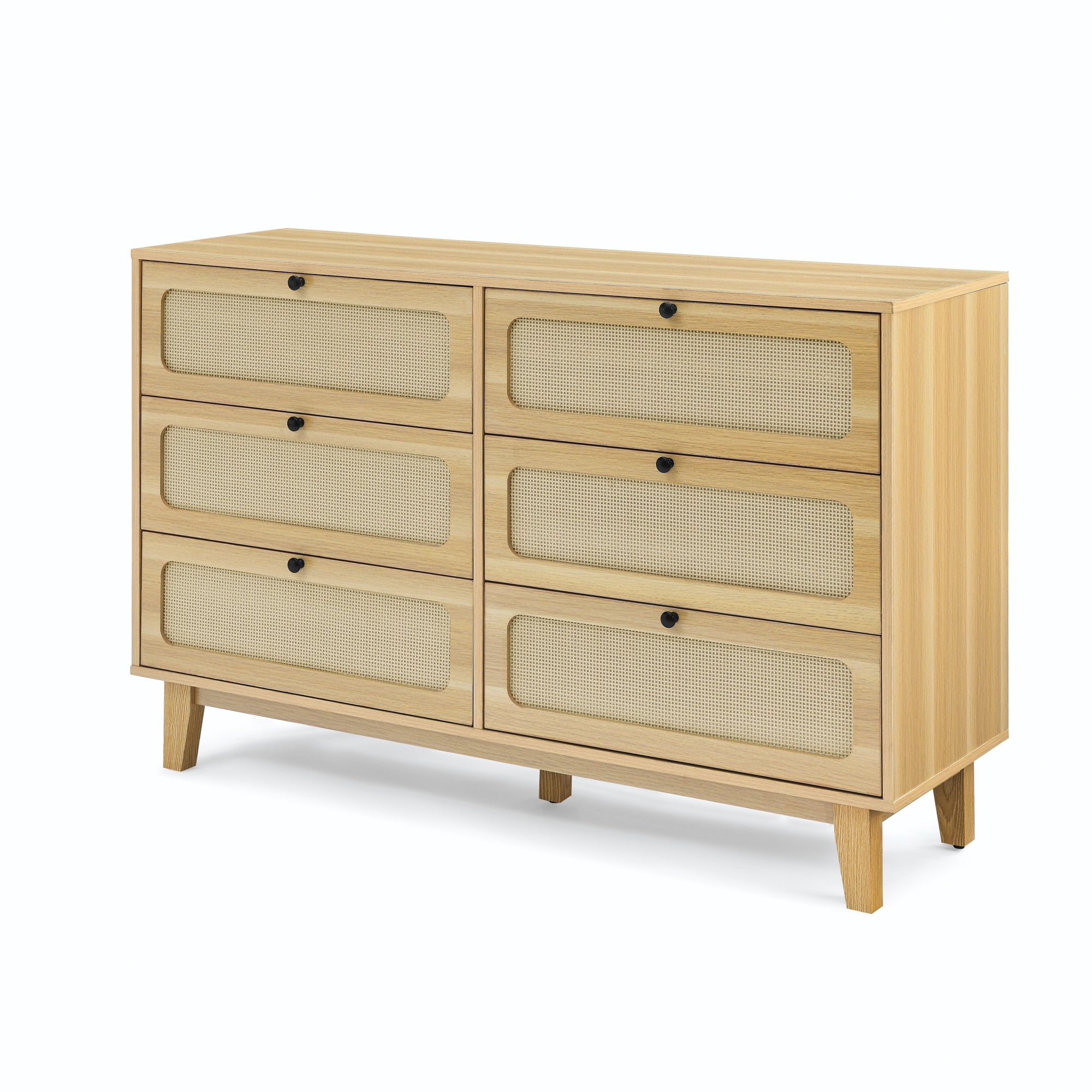 HAOYYE 6-Drawer Wooden Antique Dresser, Storage Cabinet for Bedroom, Living Room, and Corridor, Modern Design Drawer Cabinet with Sturdy Space-Saving Heavy Duty Construction, Ideal for Organizing Clothes and Essentials