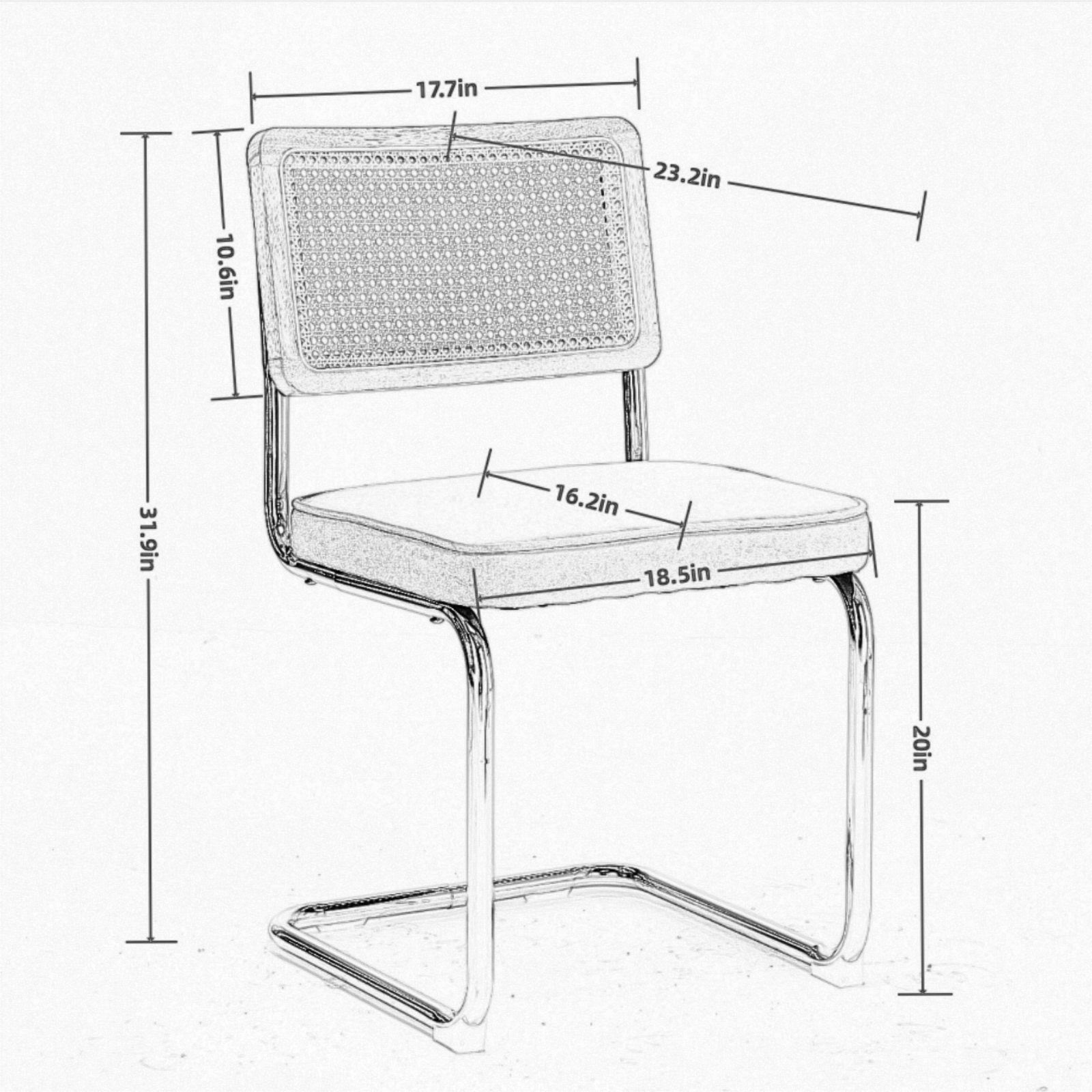 HAOYYE Mid Century Modern Dining Chairs Set of 2, Velvet Accent Chairs with Natural Cane Back & Stainless Chrome Base, Famous Breuer Designed Chairs, Upholstered Rattan Kitchen Chairs,Olive-Green Sturdy