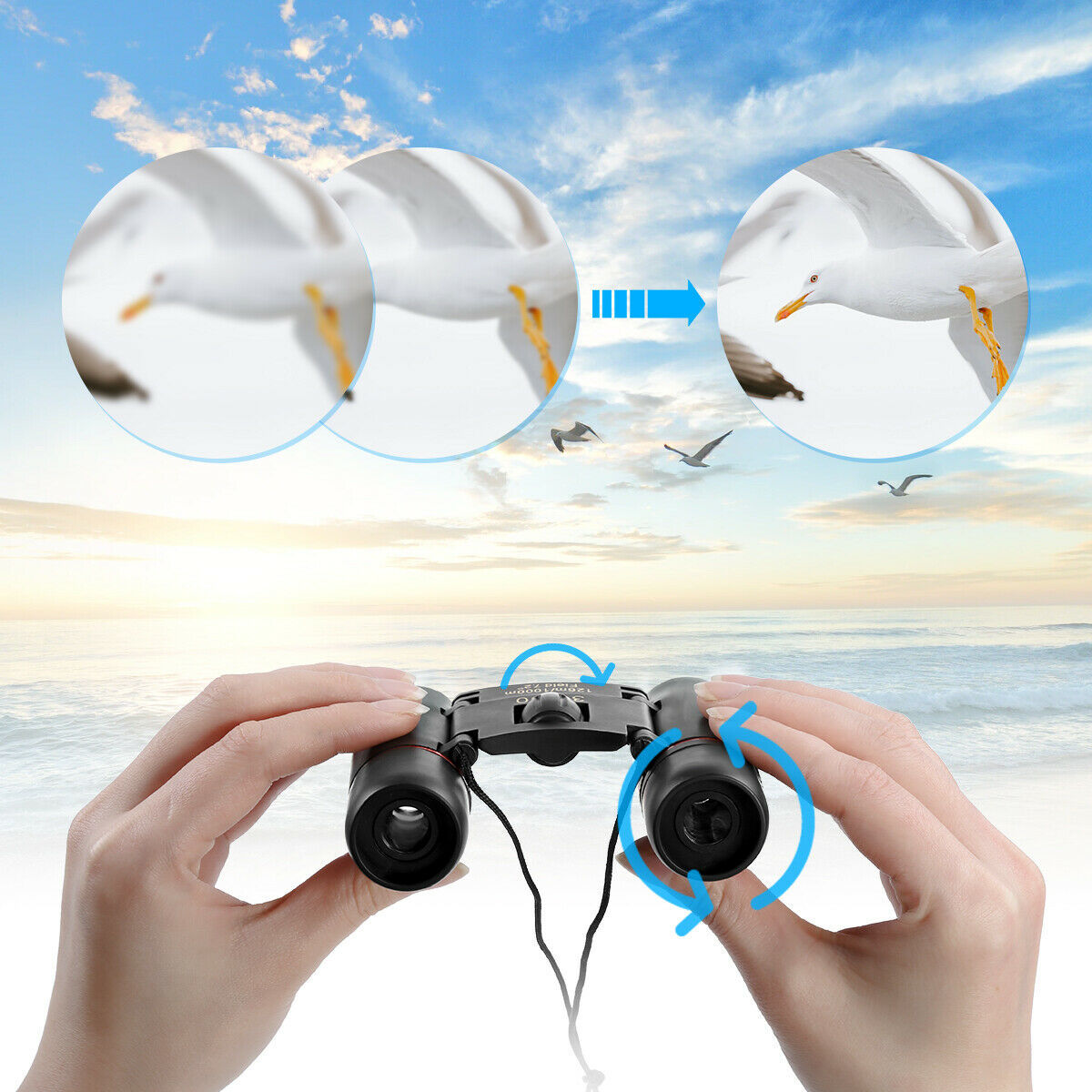 HAOYYE 30x60 Compact Folding Binoculars High Power Zoom Mini Travel Telescope for Adults Pocket Size Day and Night Vision for Bird Watching Hunting Concert Theater Opera and Outdoor Activities