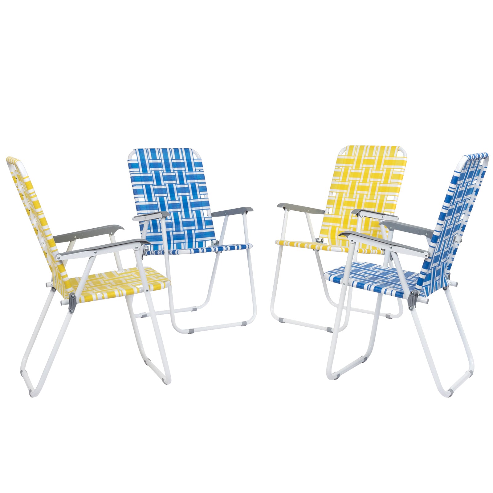 HAOYYE 2pcs Folding Beach Chairs, Steel Tube PP Webbing, Lightweight and Comfortable Chairs for Outdoor Relaxation, Ideal for Beach, Picnic, Camping, and Outdoor Activities
