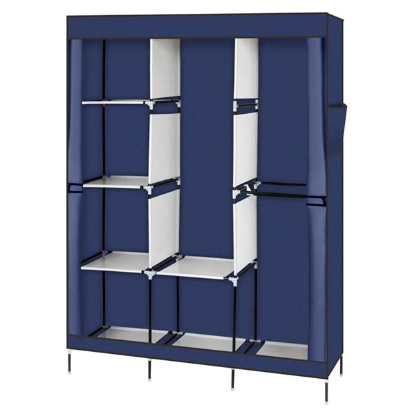 HAOYYE 71" Portable Closet Wardrobe Clothes Rack Storage Organizer with Shelves, Durable Blue Space-Saving Organizer for Small Rooms, Walk-in Closets, and Bedrooms, Modern Design for Versatile Home Storage Needs
