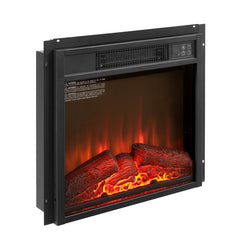Haoyye 18 Inch Electric Fireplace Insert Heater, 1400W Wall-Mounted Firebox with Remote Control, LED Display, Overheat Protection, Adjustable Temperature &amp; Flame Brightness, Space-Saving Heater for Bedroom, Living Room, or TV Stand Installation