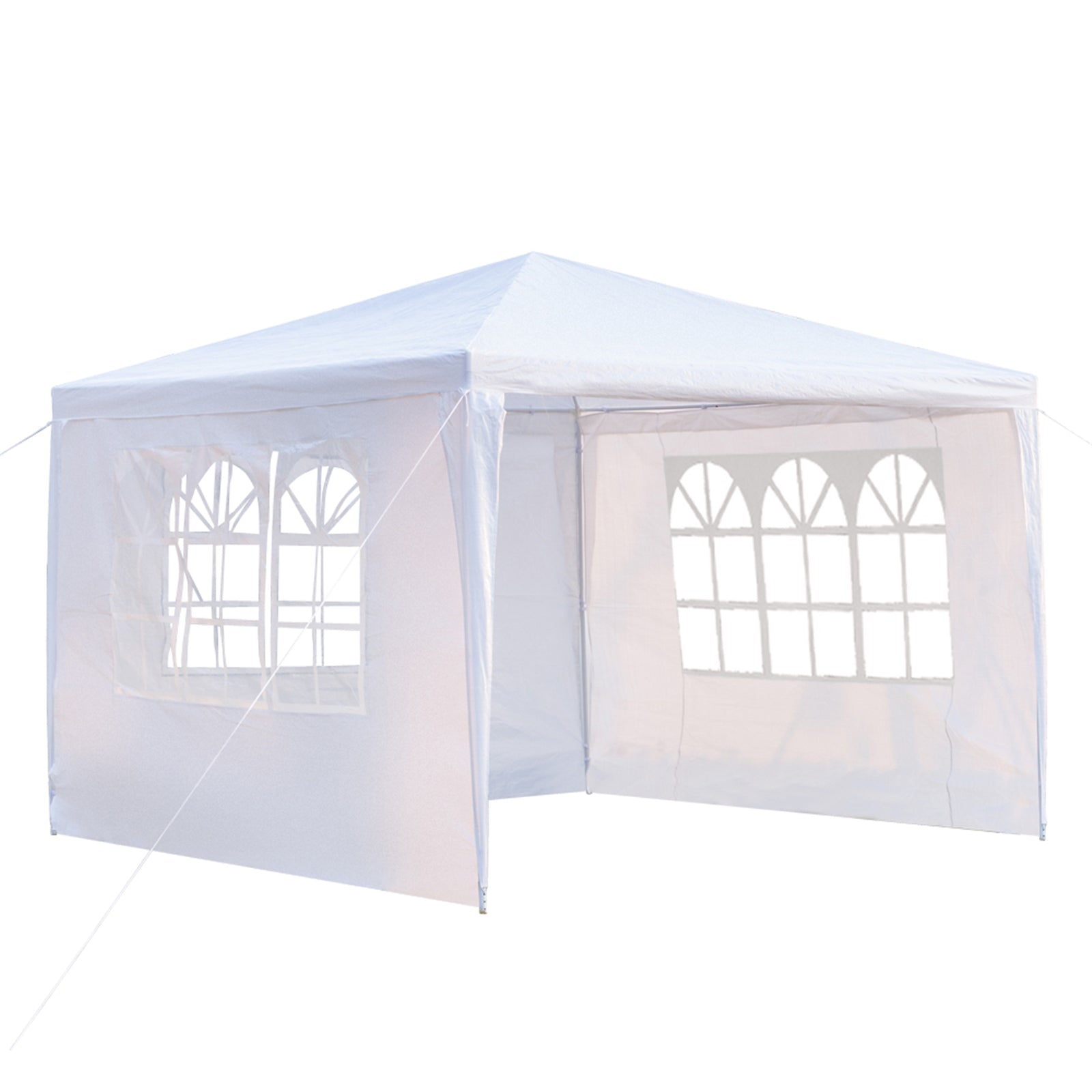 HAOYYE Outdoor Waterproof Tent 3x3m Pop Up Canopy with 3 Sidewalls Portable Folding Tent with Spiral Tubes for Backyard Wedding Party Event Sun Shade Shelter