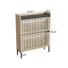 HAOYYE 2 Flip Shoe Cabinet,Multi-layer shoe rack,Modern Minimalist,storage cabinet, for entryway Sturdy Space-Saving Heavy Duty Modern Design Adults Dorm Room Easy Assembly Bedroom Furniture