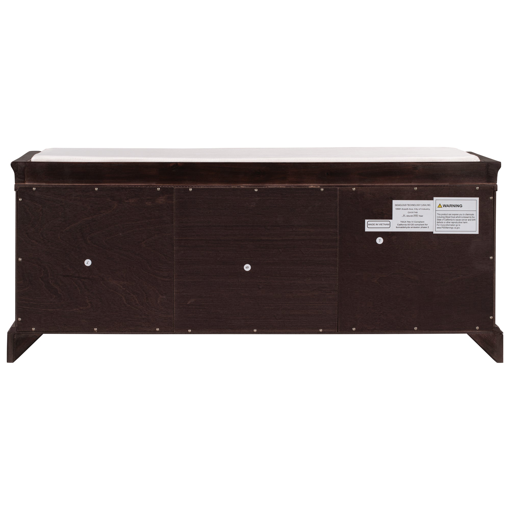 HAOYYE Storage Bench with 2 Drawers and Cabinets, Shoe Bench with Removable Cushion for Living Room, Entryway, Sturdy Space-Saving Heavy Duty Construction, Espresso Finish, Modern Design for Adults and Dorm Rooms