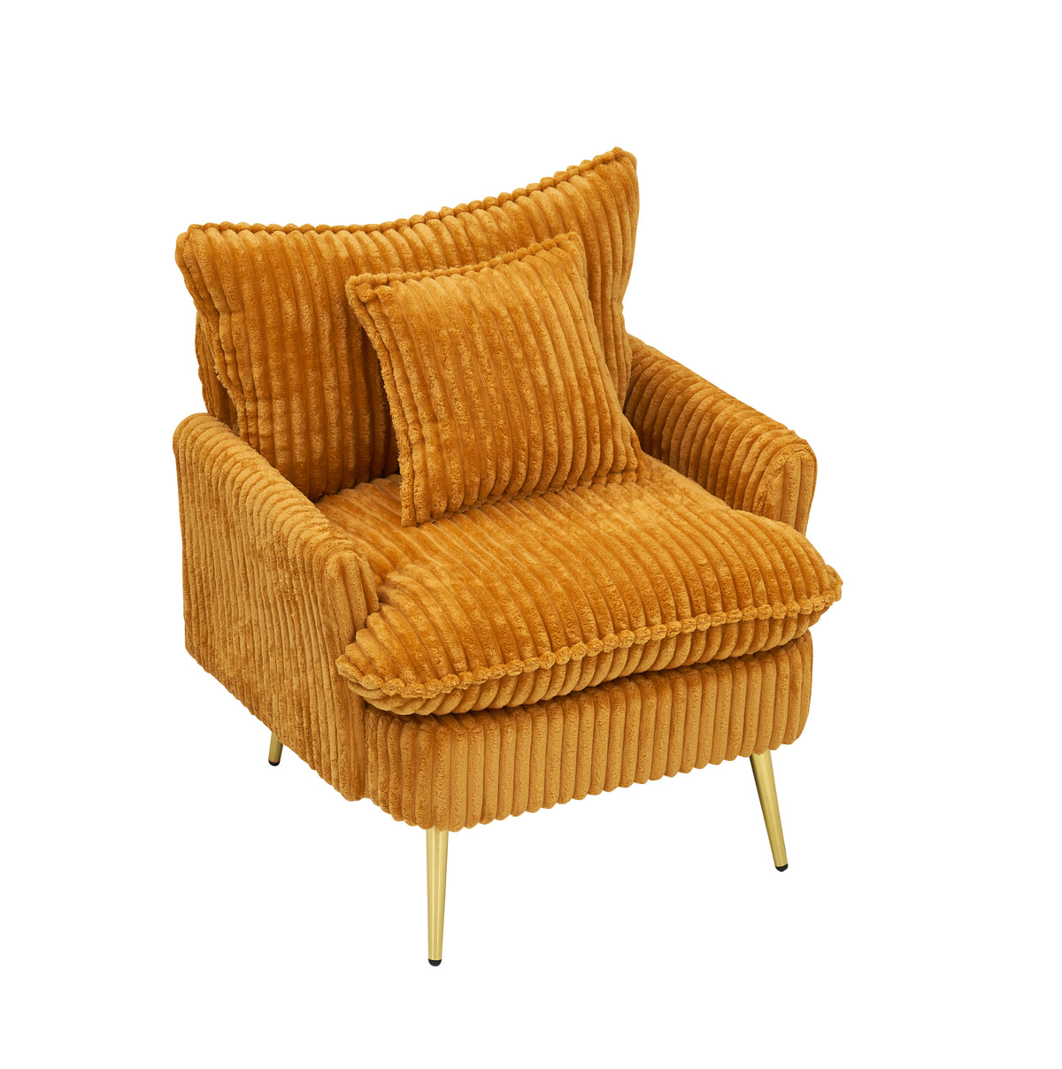 HAOYYE 30.31 inch single chair Fashion sofa, yellow sofa, coarse corduroy fabric, soft and comfortable, suitable for apartment office living room bedroom meeting room Sturdy Space-Saving Heavy Duty