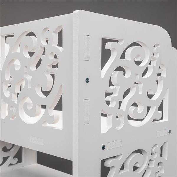 HAOYYE Carved 5-Tier White Shoe Rack, Wood-Plastic Board Construction, Durable and Space-Saving Storage Organizer, Modern Design, Premium Quality, Stylish Home Solution for Living Room, Bedroom, and More