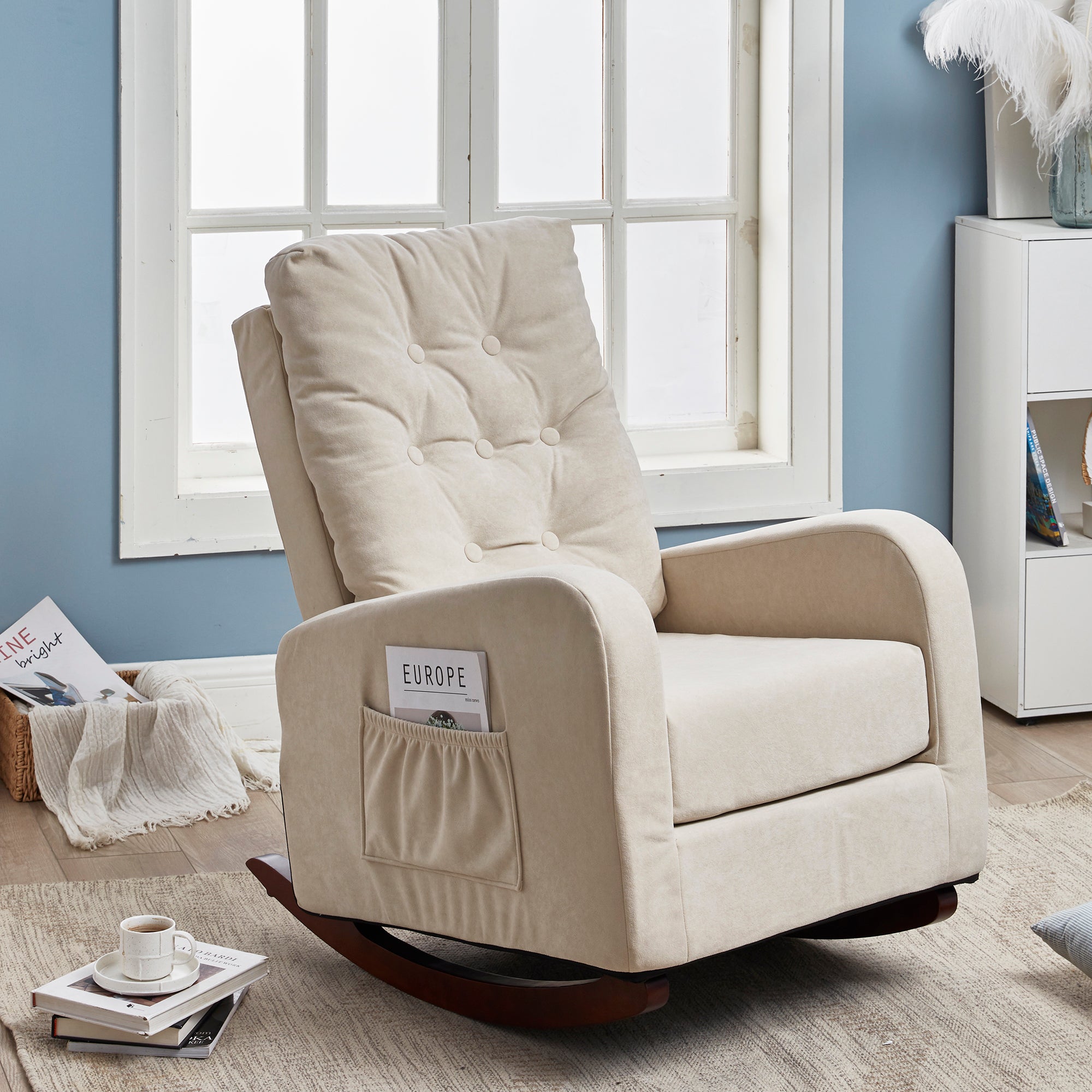 HAOYYE Single sofa reclining chair Japanese chair lazy sofa tatami balcony reclining sofa adjustable chair Sturdy Space-Saving Heavy Duty Modern Design Adults Dorm Room Easy Assembly Bedroom Furniture