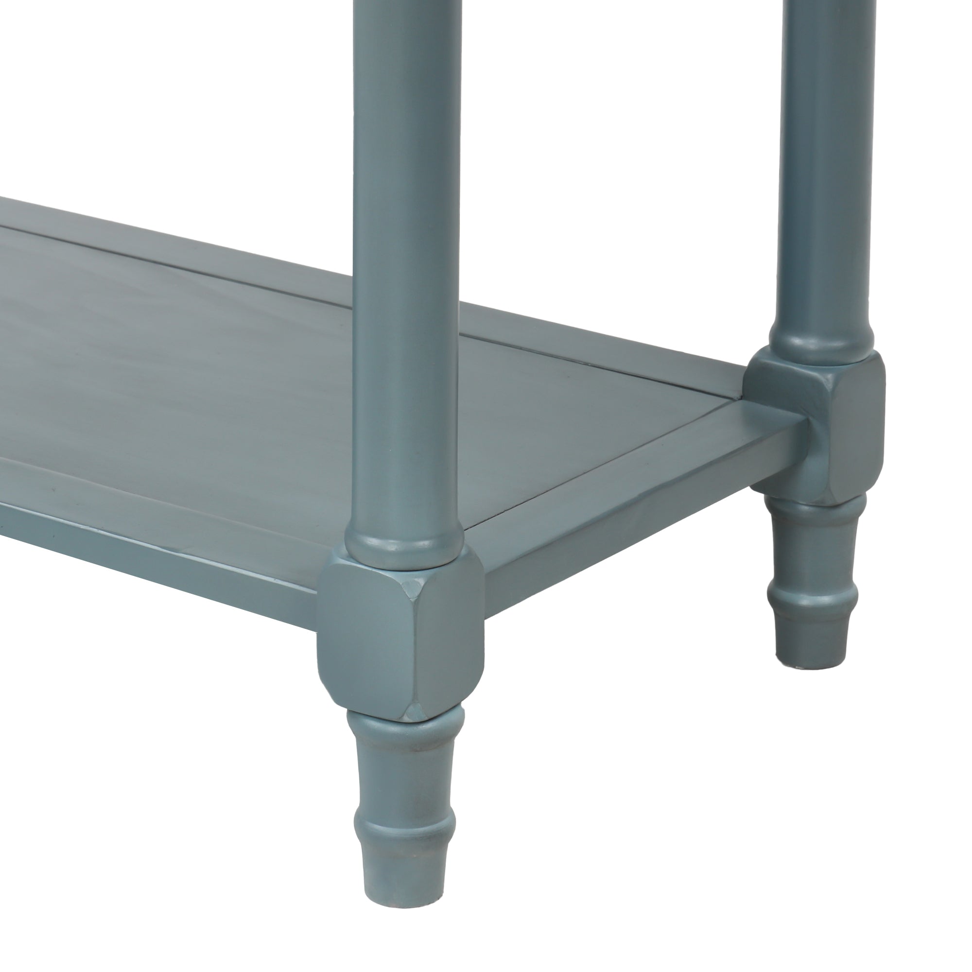 HAOYYE Narrow Console Table, Slim Sofa Table with Three Storage Drawers and Bottom Shelf for Living Room, Navy, Sturdy Space-Saving Design, Heavy Duty Construction, Easy Assembly, Durable and Stylish Home Furniture, Versatile for Hallway or Entryway Use