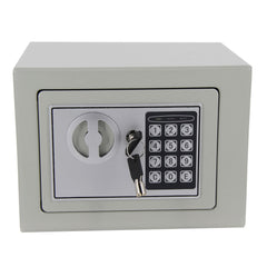 HAOYYE Digital Keypad Safe Light Gray Home Security Steel Box with Programmable Electronic Lock Compact Money and Valuables Storage for Office Dorm Apartment and Personal Use