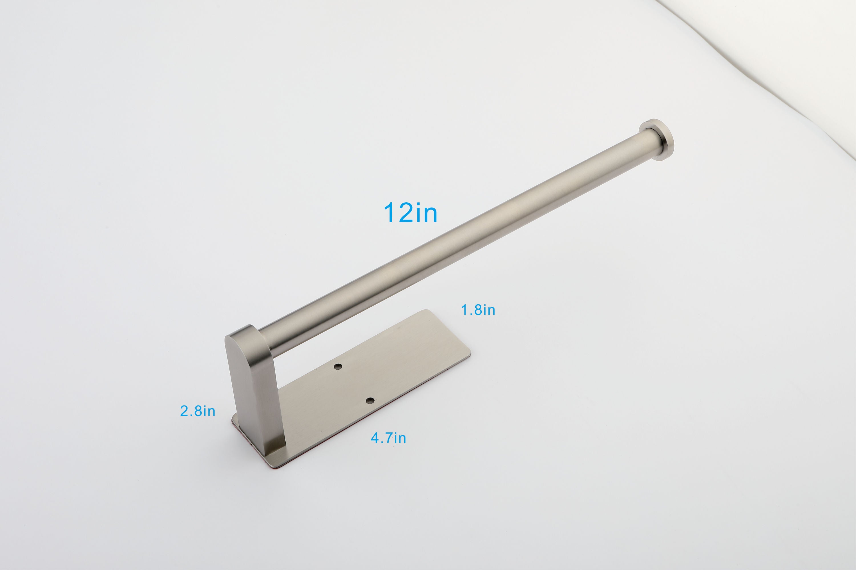 Haoyye Paper Towel Holder 2 Pack, 12 Inch Stainless Steel Under Cabinet Mount with Self-Adhesive or Screws, Space-Saving Paper Towel Rack for Kitchen, Bathroom, or Wall Use, Rustproof and Heavy Duty Towel Bar for Rolls or Wraps