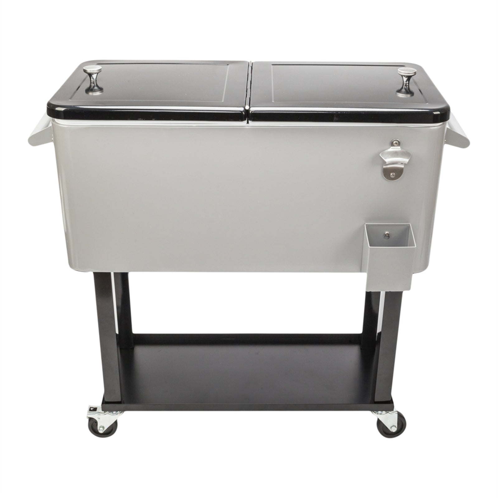 HAOYYE Iron Spray Cooler with Shelf, Durable and Environmentally Friendly Outdoor Cooler with Warm and Cooling Functions, Equipped with Directional Wheels and Bottom Tray for Easy Transport and Storage