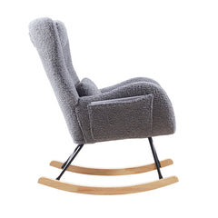 HAOYYE Rocking Chair Nursery, Modern Rocking Chair with High Backrest Sturdy Space-Saving Heavy Duty Modern Design Adults Dorm Room Easy Assembly Bedroom Furniture
