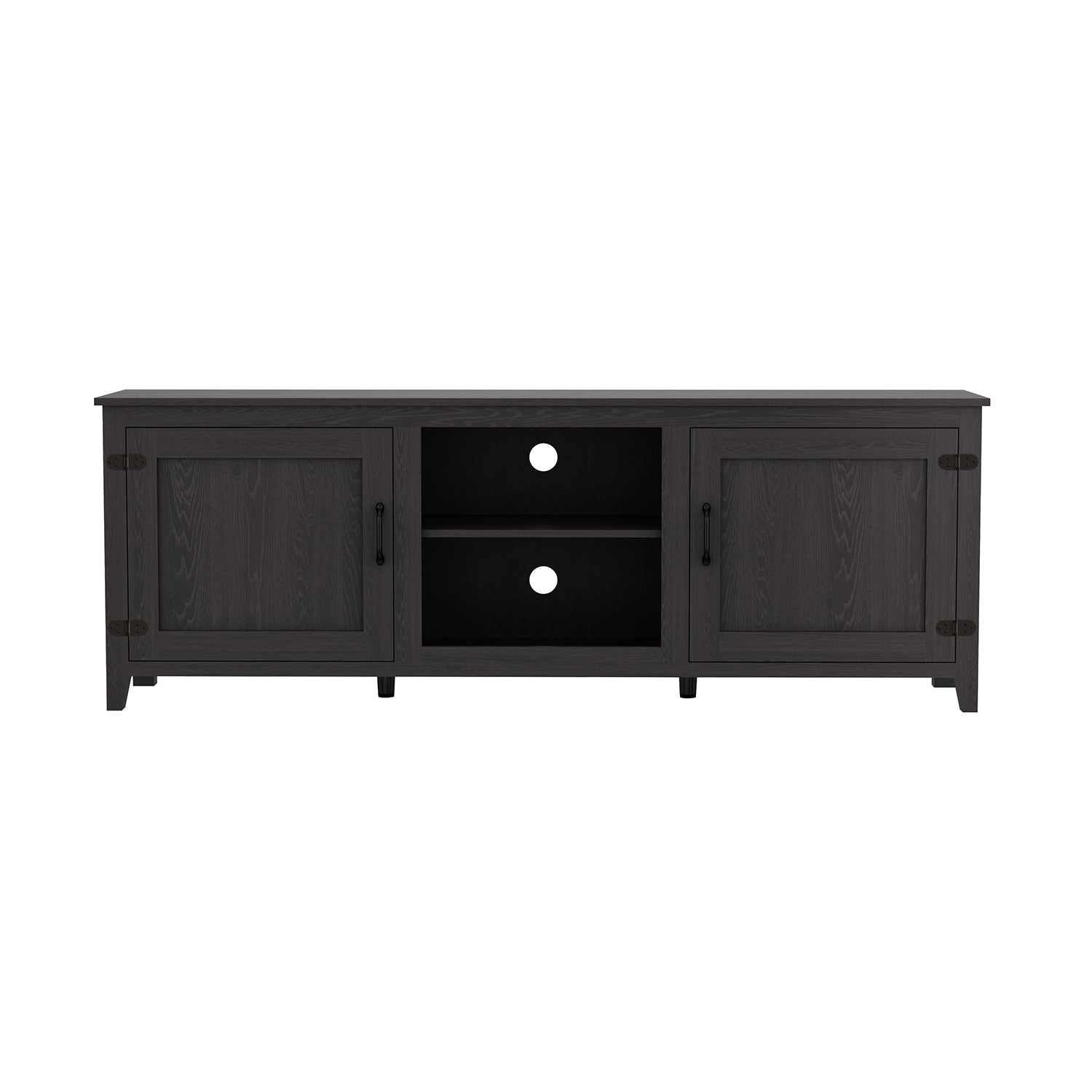 HAOYYE TV Stand Storage Media Console Entertainment Center,Tradition Black,with doors Sturdy Space-Saving Heavy Duty Modern Design Adults Dorm Room Easy Assembly Bedroom Furniture
