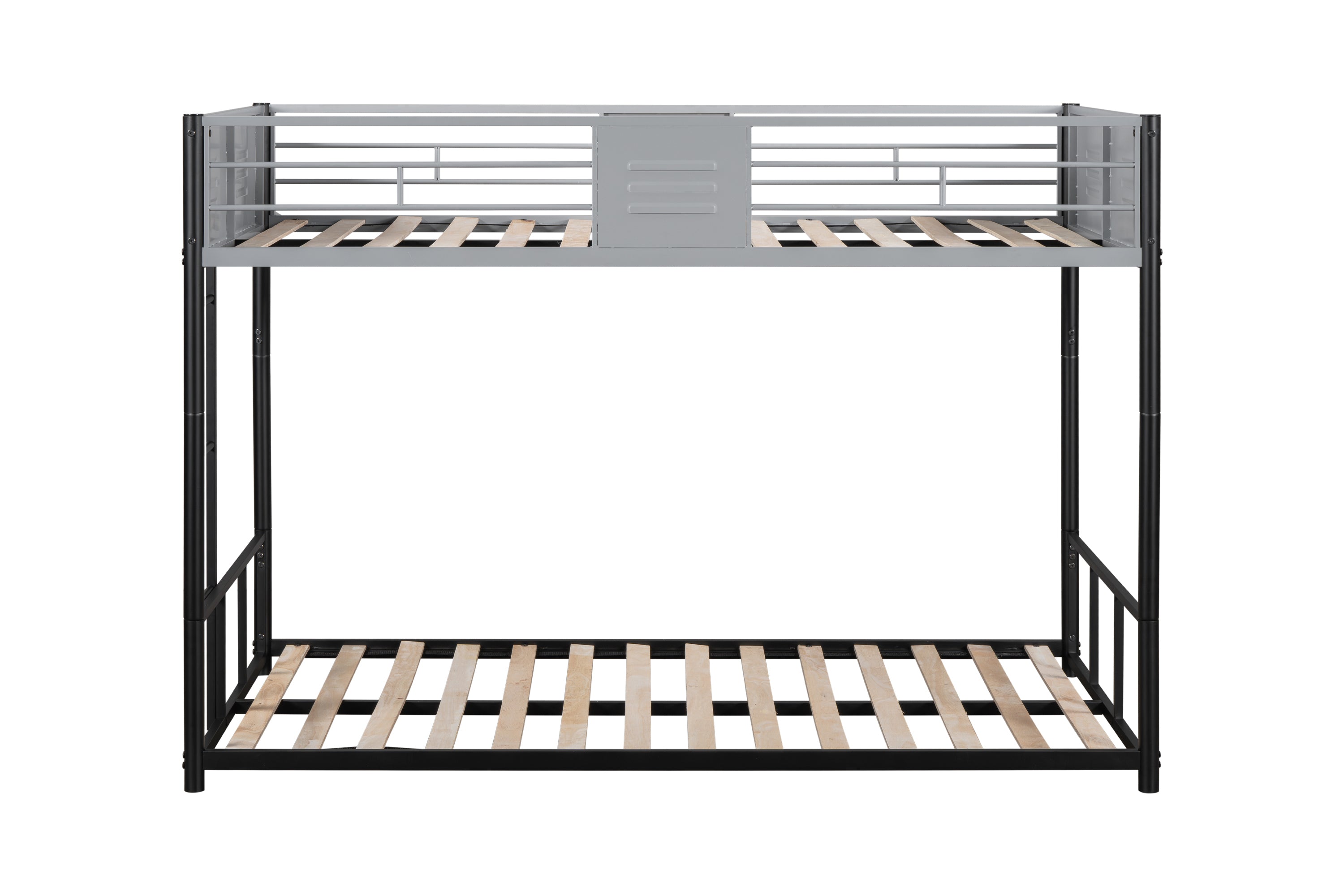 HAOYYE Metal Twin over Twin Bunk Bed with Vent Board/ Heavy-duty Sturdy Metal/ Noise Reduced/ Safety Guardrail/ CPC Certified Space-Saving Heavy Duty Modern Design Adults Dorm Room Easy Assembly