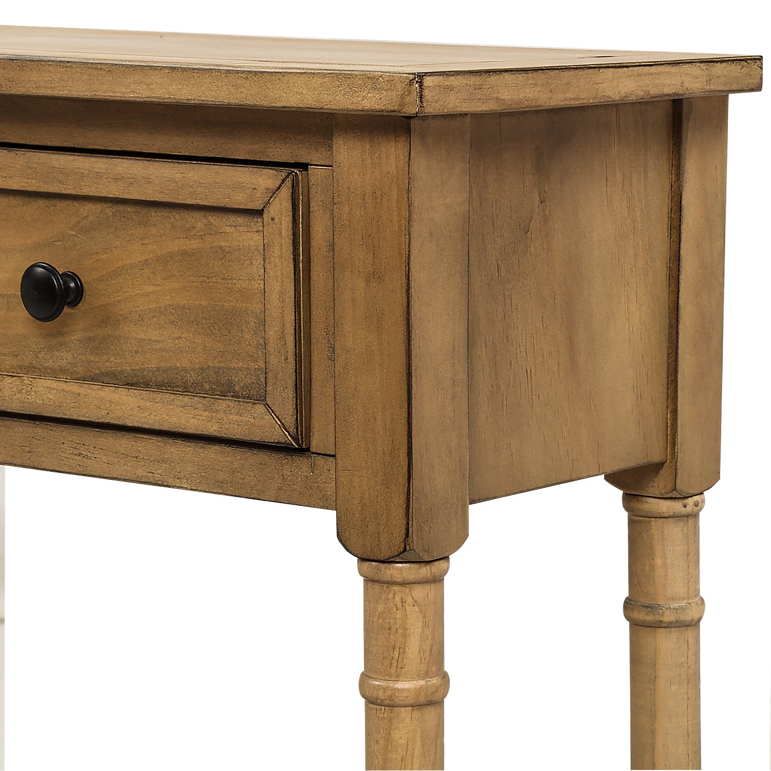 HAOYYE Console Table, Sofa Table with Two Storage Drawers and Bottom Shelf for Living Room or Entryway, Old Pine, Sturdy Space-Saving Design, Heavy Duty Construction, Easy Assembly, Durable and Stylish Home Furniture
