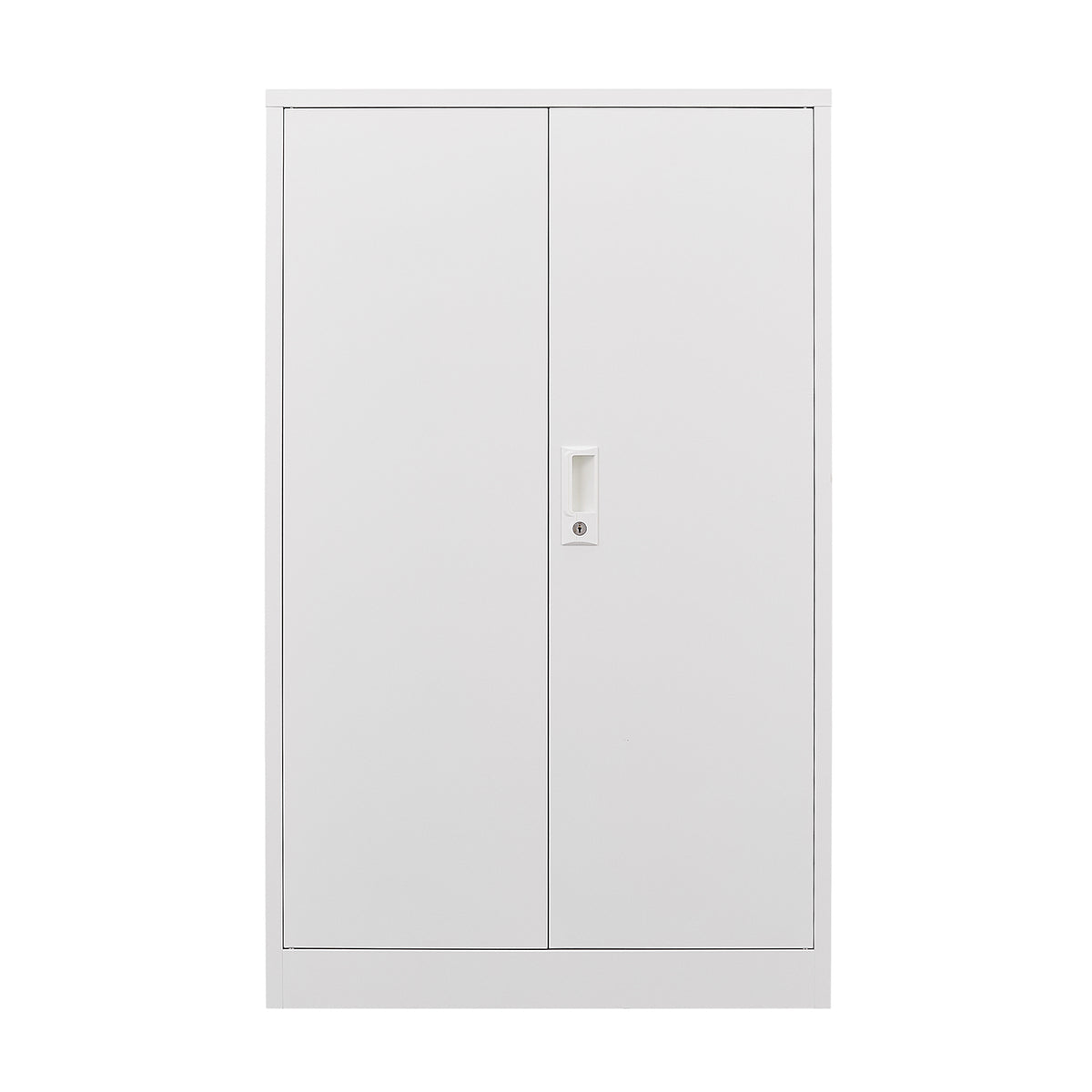 HAOYYE Metal Storage Cabinet with Locking Doors and Adjustable Shelves, Folding Filing Storage Locker Cabinet for Home Office, School, Garage, Durable and Space-Saving White Storage Solution
