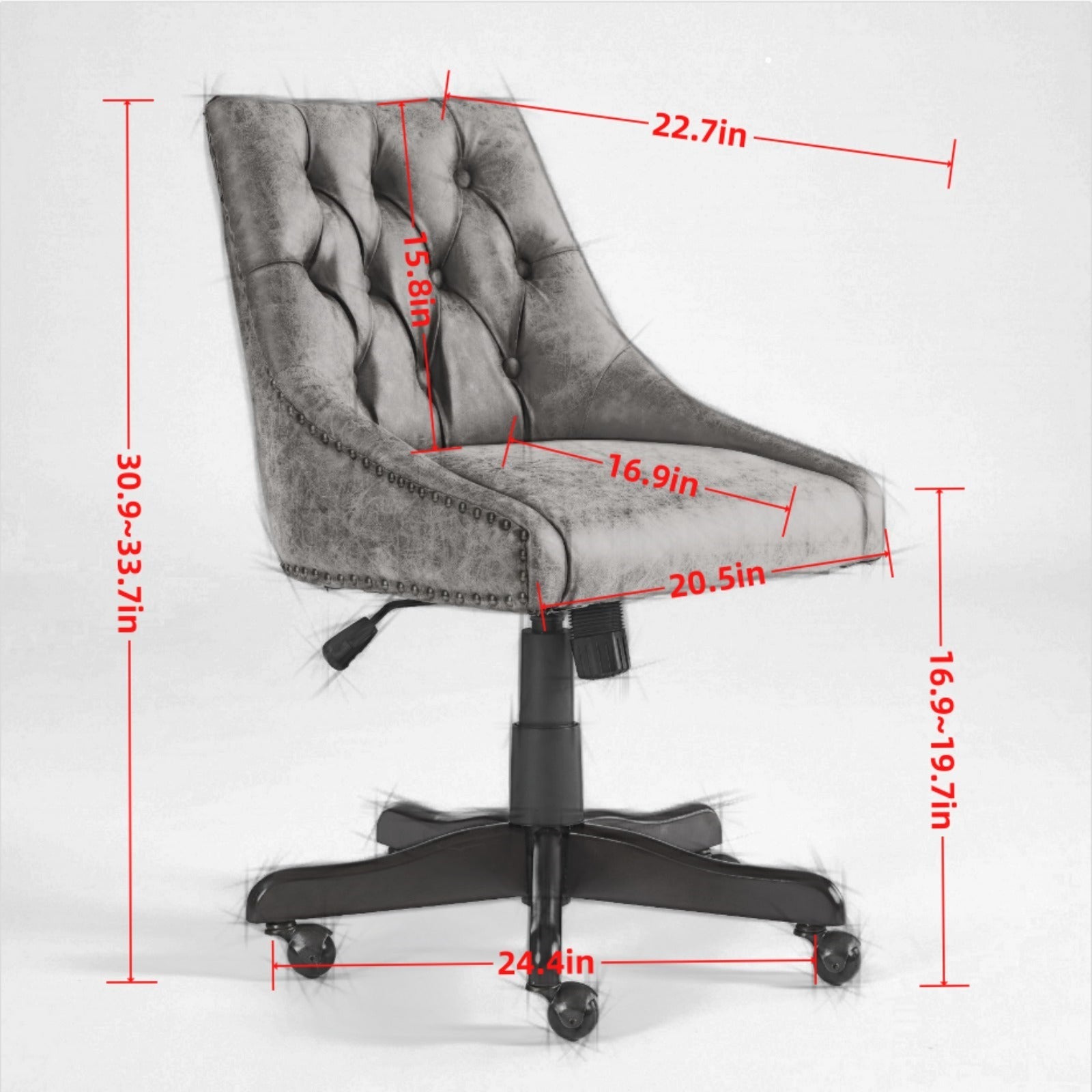HAOYYE Medieval Retro Style Sheepskin Pattern Fabric Home Office Chair with Lift, Swivel and Recline Functions,Brown color Sturdy Space-Saving Heavy Duty Modern Design Easy Assembly Durable