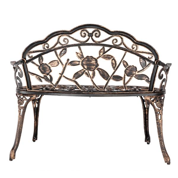 HAOYYE Cast Aluminum Outdoor Courtyard Decoration Park Leisure Rose Chair, Durable and Elegant Garden Chair with Rose Design, Perfect for Patio, Porch, or Garden, Comfortable and Stylish Seating