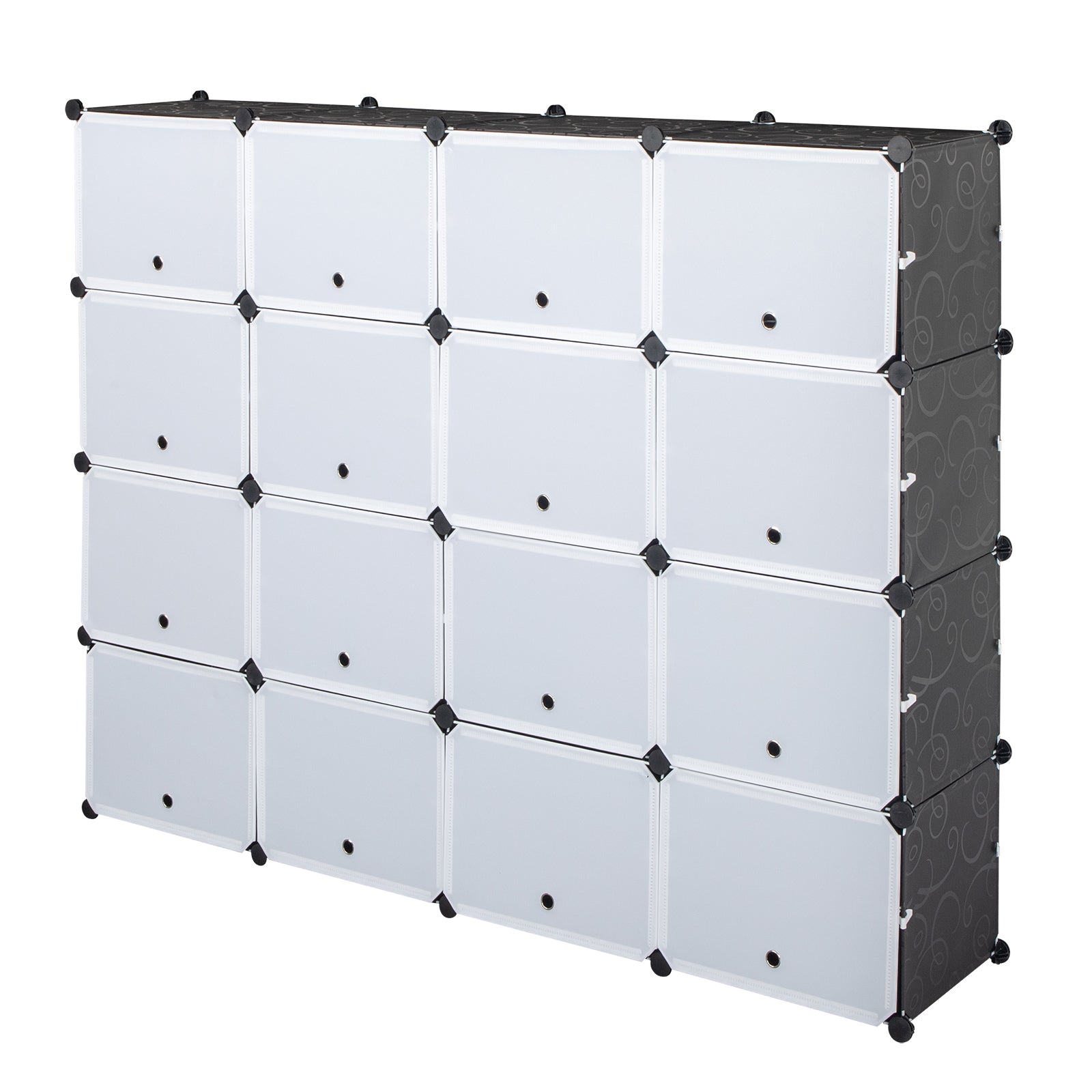 HAOYYE 8-Tier Portable Shoe Rack Organizer 64 Pair Capacity Expandable 32 Grid Tower Shelf Black Durable Design Sturdy Multifunctional Modern Organizer Space-Saving Storage Solution for Shoes, Boots, Slippers