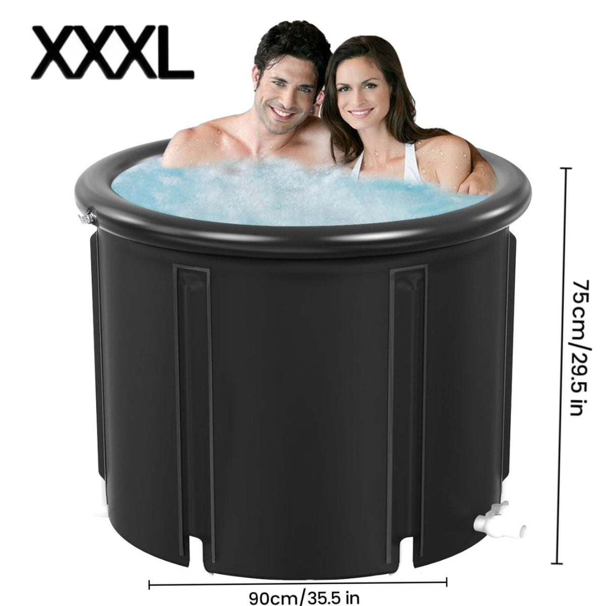 HAOYYE XXL Ice Bath Tub 102 Gallon Cold Plunge Tub Portable Plunge Pool Foldable Multi-Level Bathtub for Outdoor Gym Recovery Muscle Relaxation Cryotherapy Treatments with Removable Legs