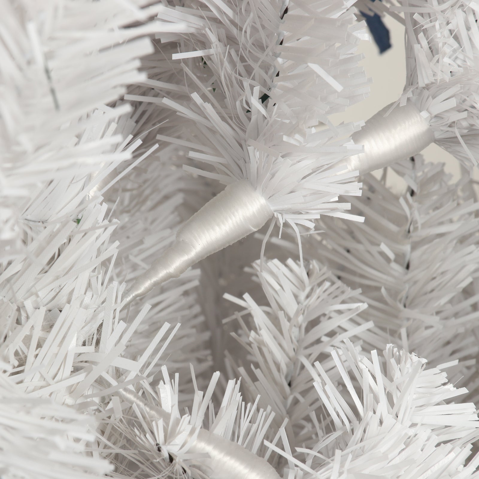 HAOYYE 7.5FT White Slim Artificial Christmas Tree Includes Foldable Metal Stand Sturdy Space-Saving Heavy Duty Modern Design Adults Dorm Room Easy Assembly Bedroom Furniture