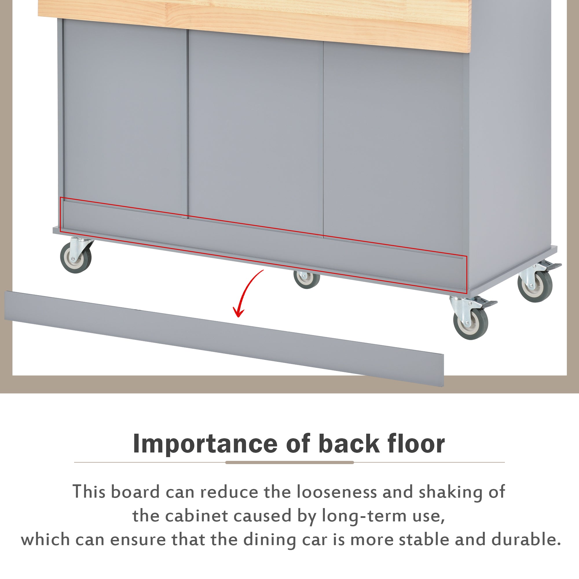 HAOYYE Rolling Mobile Kitchen Island With Solid Wood Top, Storage Cabinet, Drop Leaf Breakfast Bar, Spice Rack, Towel Rack, And Drawer, Grey Blue, Sturdy Space-Saving Design With Locking Wheels