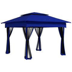 HAOYYE 10 x 10 ft Pop Up Canopy Tent with Zippered Mesh Sidewalls, Outdoor Patio Gazebo Shelter with Double Vented Roof, 114 sq ft Shade, Instant Folding Tent with Carry Bag for Garden Backyard Party