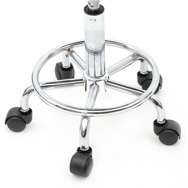 HAOYYE Round Shape Adjustable Salon Stool with Back Black, Swivel Rolling Stool with Comfortable Seat and Backrest, Height Adjustable Task Chair for Spa Salon Office Studio Makeup Room