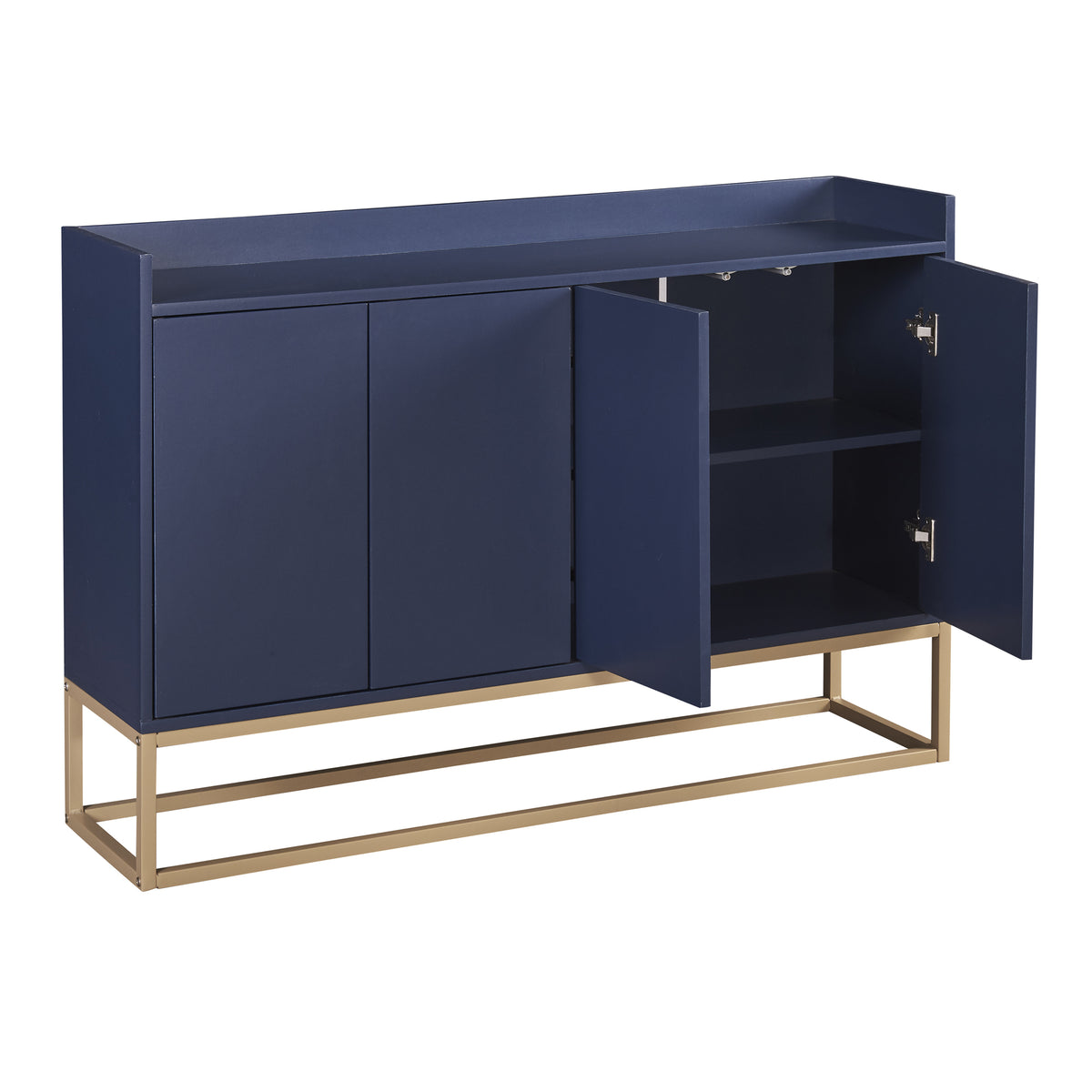HAOYYE Modern Sideboard Elegant Buffet Cabinet with Large Storage Space for Dining Room, Entryway (Navy) Sturdy Space-Saving Heavy Duty Modern Design Adults Dorm Room Easy Assembly