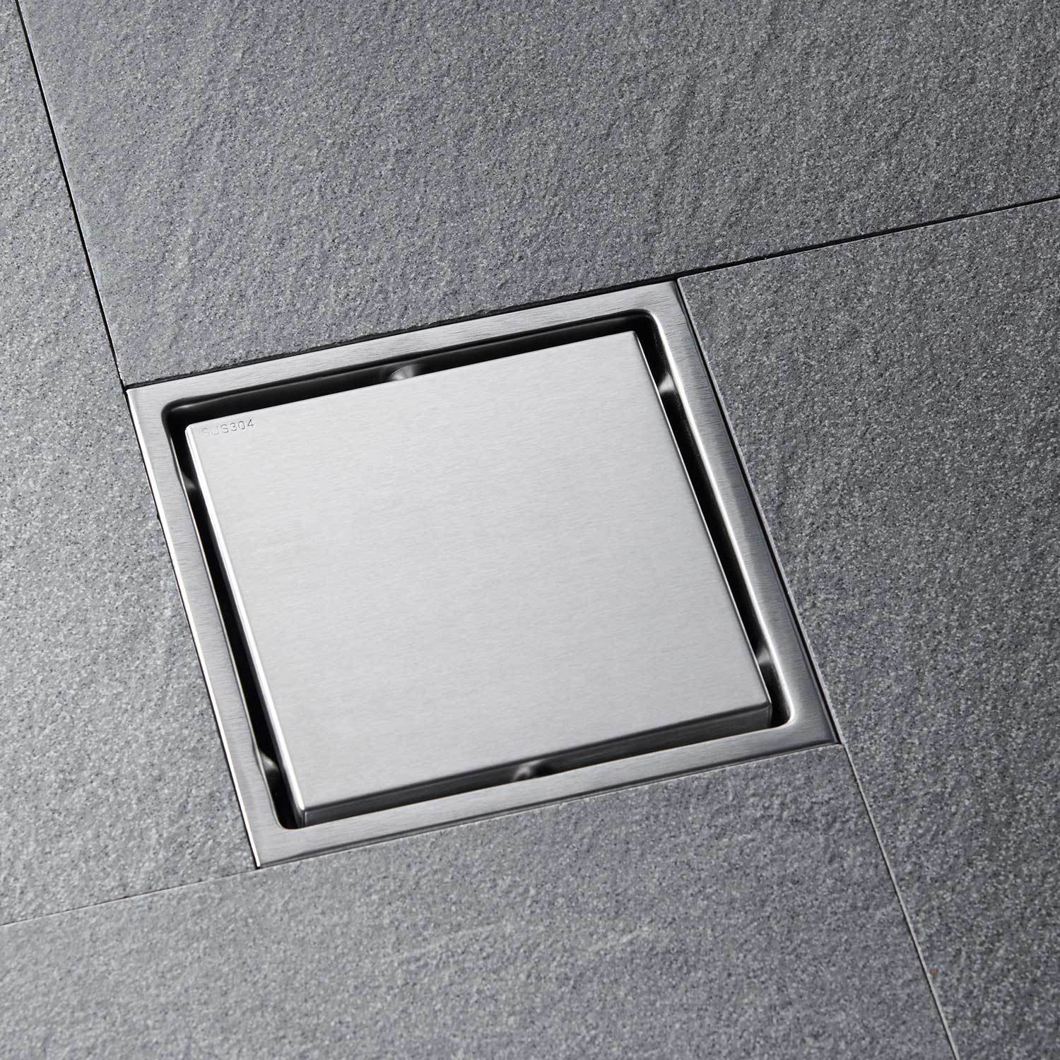 HAOYYE 6 Inch Square Shower Floor Drain Sturdy Space-Saving Heavy Duty Modern Design Adults Dorm Room Easy Assembly Bedroom Furniture