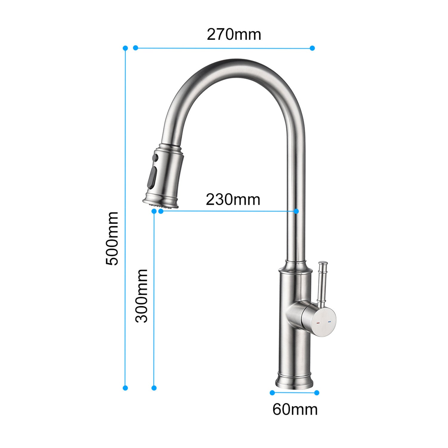 HAOYYE Kitchen Faucet with Pull Down Sprayer Sturdy Space-Saving Heavy Duty Modern Design Adults Dorm Room Easy Assembly Bedroom Furniture