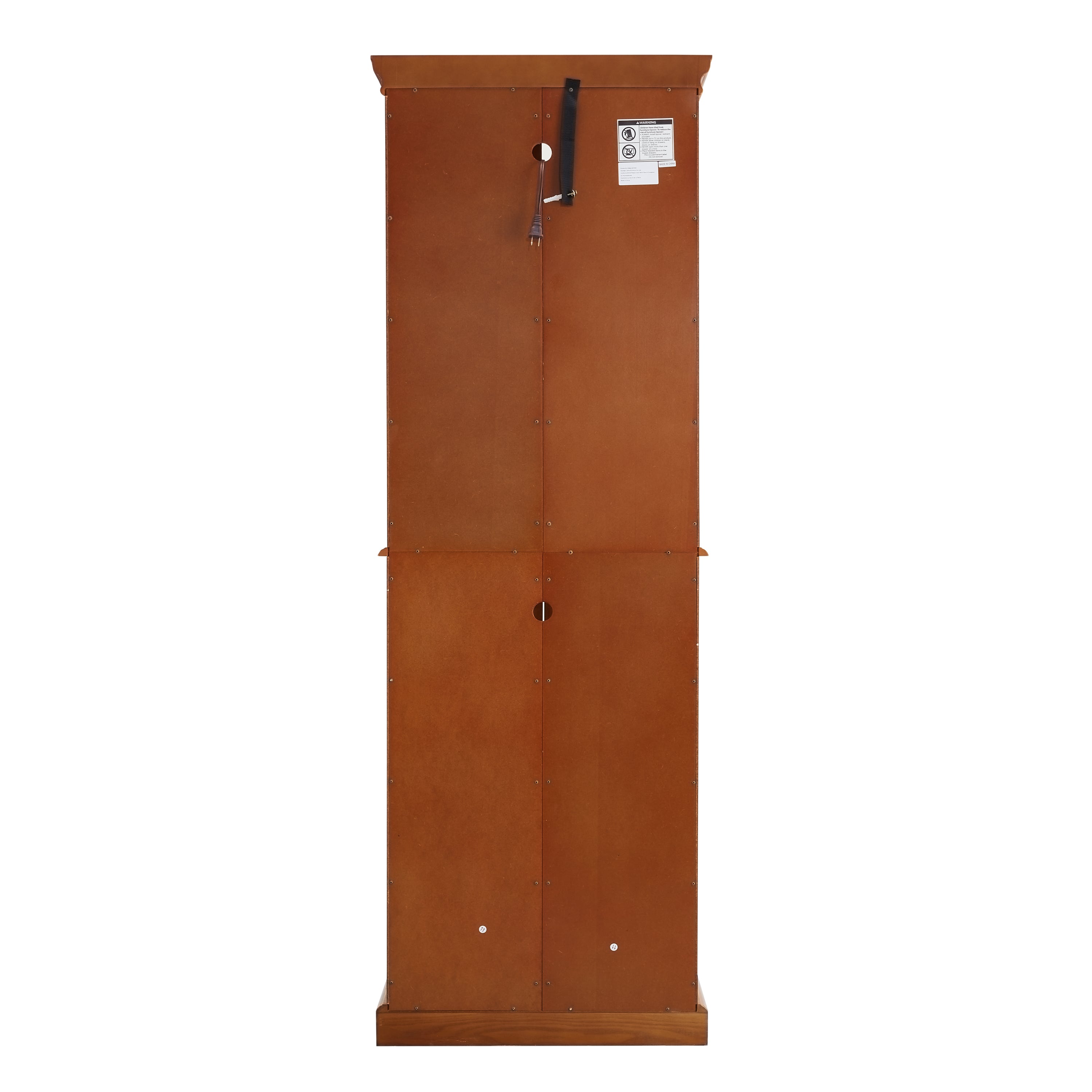 Haoyye Lighted Curio Cabinet with Adjustable Shelves Mirrored Back Panel Tempered Glass Doors Walnut 6 Tier Heavy Duty Space-Saving Sturdy Display Cabinet