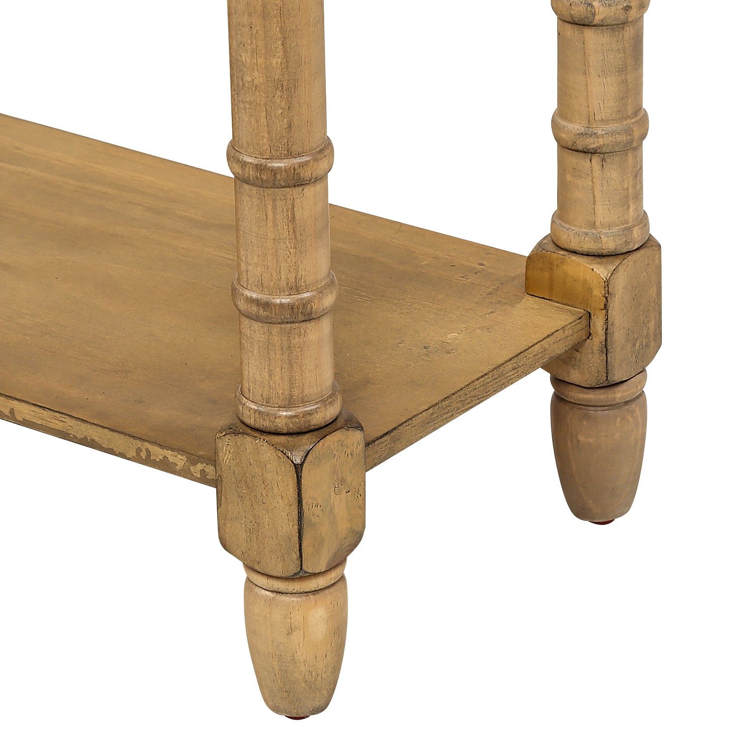 HAOYYE Console Table, Sofa Table with Two Storage Drawers and Bottom Shelf for Living Room or Entryway, Old Pine, Sturdy Space-Saving Design, Heavy Duty Construction, Easy Assembly, Durable and Stylish Home Furniture