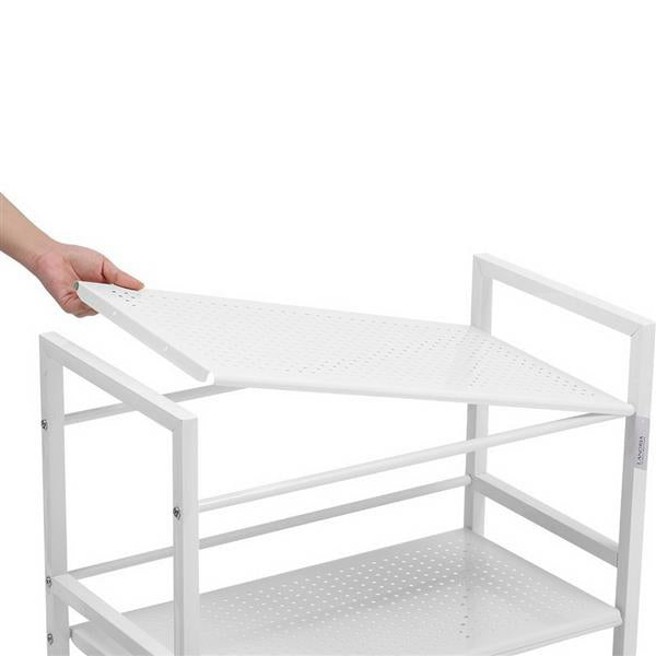 HAOYYE Widen 3-Tier Multi-Functional Storage Cart, Ivory White, Soft Cozy Warm Flannel Fleece Home Decor, Luxury Comfortable Unique Design, Premium Quality Decorative Storage Solution for Living Room, Bedroom, or Kitchen, Stylish and Versatile Cart