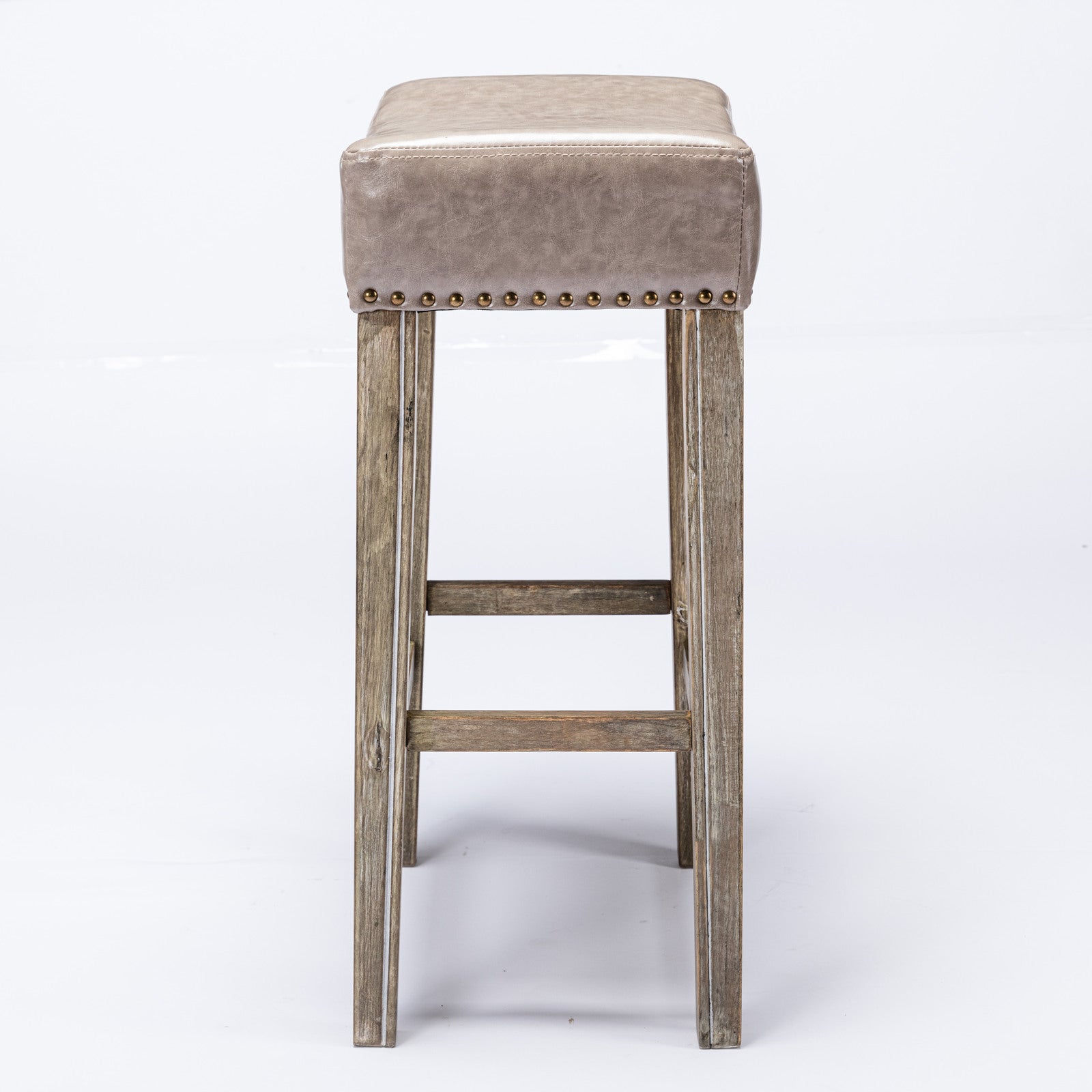 Haoyye Counter Height Bar Stools, Set of 2 Backless Faux Leather Farmhouse Island Chairs for Kitchen or Dining Area, Modern Space-Saving Sturdy Design for Breakfast Bar, Pub, Cafe or Home Use, Comfortable and Easy to Assemble Seating