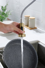 HAOYYE Kitchen Faucet with Pull Out Spraye Sturdy Space-Saving Heavy Duty Modern Design Adults Dorm Room Easy Assembly Bedroom Furniture