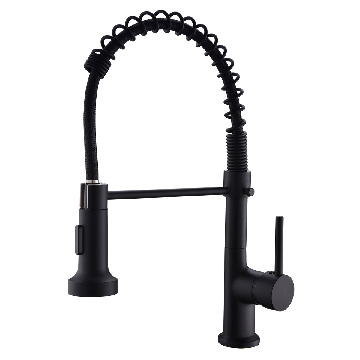 HAOYYE Commercial Black Kitchen Faucet with Pull Down Sprayer, Single Handle Single Lever Kitchen Sink Faucet Sturdy Space-Saving Heavy Duty Modern Design Adults Dorm Room Easy Assembly