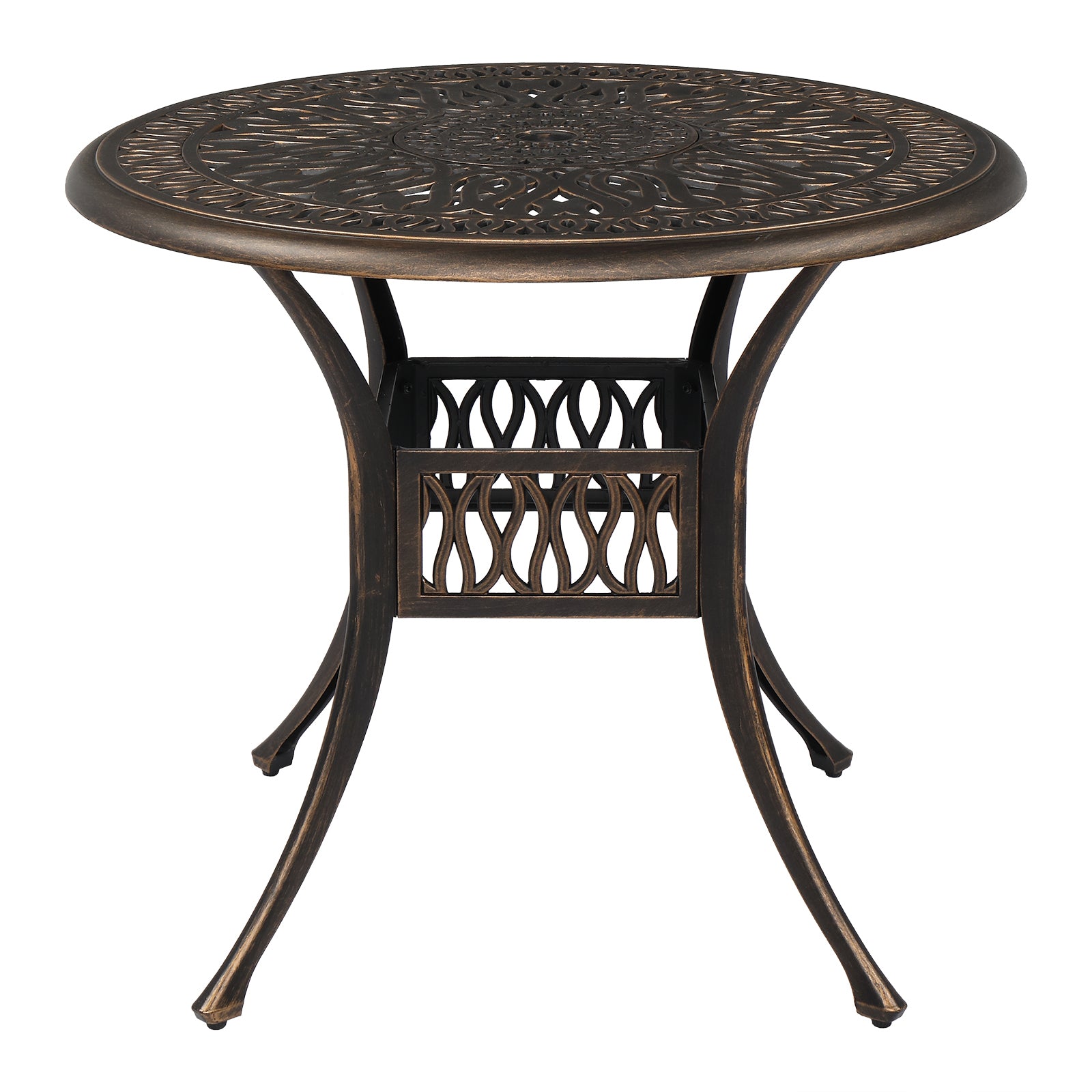 HAOYYE Round Top Courtyard Cast Aluminum Table, Durable and Elegant Outdoor Dining Table for Patio, Garden, or Balcony, Sturdy and Weather-Resistant, Easy to Clean and Maintain