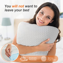 HAOYYE Foam Pillow For Sleeping, Soft And Comfortable With Removable Machine Washable Cover, Sturdy And Space Saving Heavy Duty Modern Design For Adults Dorm Rooms And Bedrooms, Easy Assembly With Long Lasting Durability And Superior Rest Experience