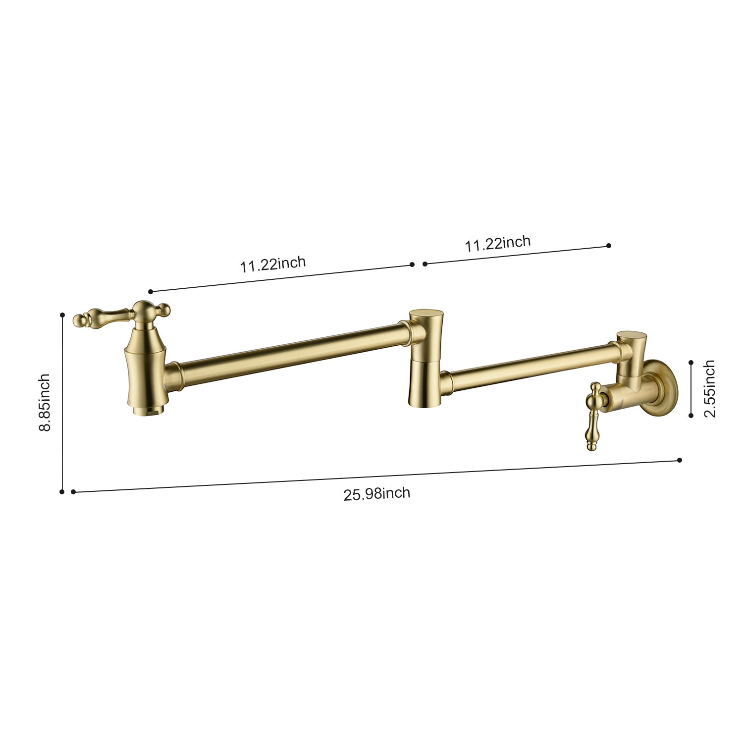 HAOYYE Wall Mount Folding Kitchen Pot Filler Faucet Sturdy Space-Saving Heavy Duty Modern Design Adults Dorm Room Easy Assembly Bedroom Furniture