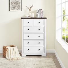 HAOYYE 6-Drawer Dresser, Tall Chest of Drawers, Closet Organizers for Storage Clothes, Sturdy Space-Saving Cabinet with Modern Design, Ideal for Living Room, Adults, and Dorm Rooms, Heavy-Duty Construction
