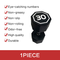 HAOYYE Premium  30 Lbs Octagonal Dumbbells with Chrome Plated Knurled Handles and Large Number Markings Durable RPE Coated Weights for Strength Training Push Ups Full Body Workouts and Home Gym Fitness Exercises