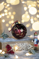 HAOYYE D3.9" Christmas Ball Ornaments, Glass Decorative Hanging Ball Christmas Tree Ornaments for Holiday Party Decorations, Set of 6 Sturdy Space-Saving Heavy Duty Modern Design Adults Dorm Room
